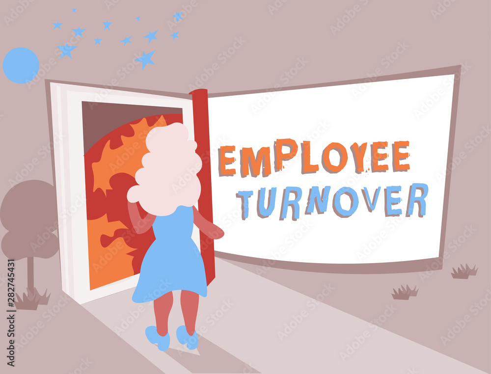 Fototapeta premium Conceptual hand writing showing Employee Turnover. Business photo text Number or percentage of workers who leave an organization.