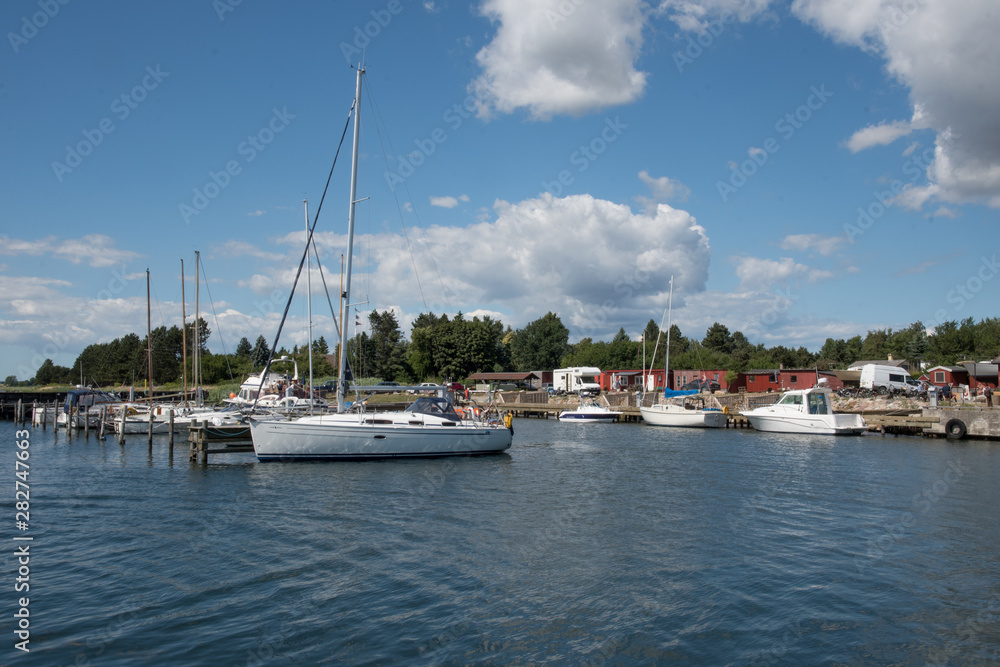 The yacht harbor in town of Harbolle in Denmark