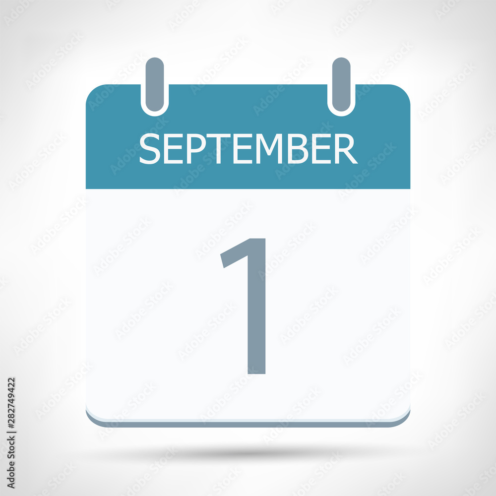 Fototapeta premium September 1 - Calendar Icon - Calendar flat design template