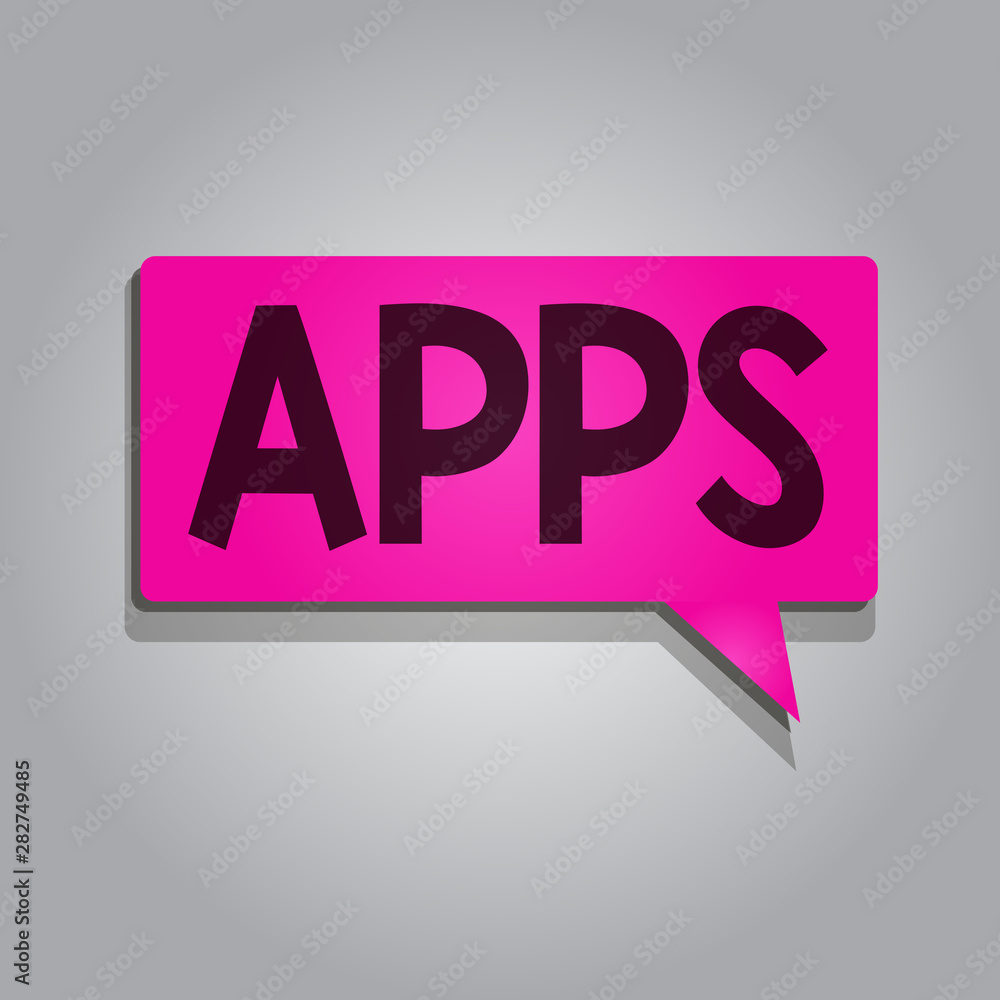 Text sign showing Apps. Conceptual photo An application especially as downloaded by a user to a mobile device. Text sign showing Apps. Conceptual photo An application especially as downloaded by a user to a mobile device.