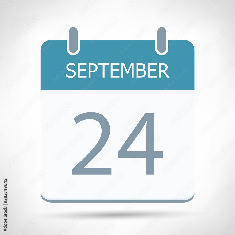 September 24 - Calendar Icon - Calendar flat design template September 24 - Calendar Icon - Calendar flat design template