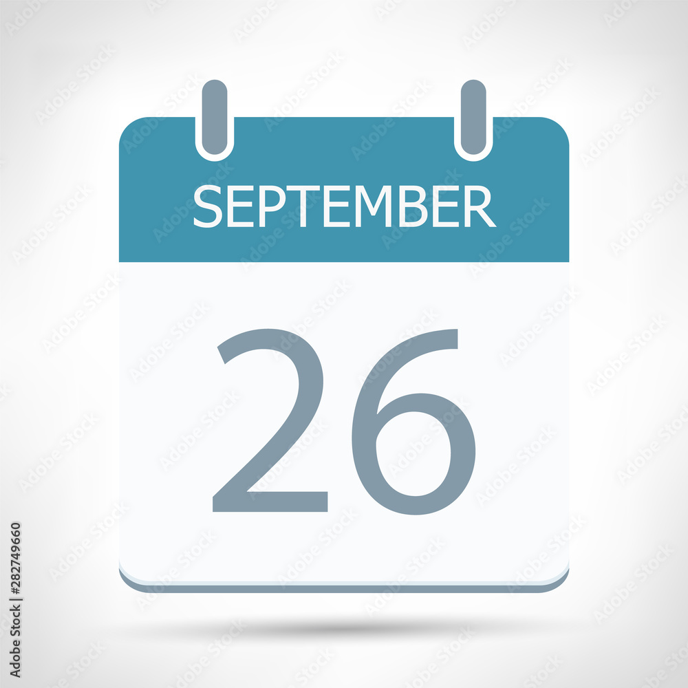 September 26 - Calendar Icon - Calendar flat design template September 26 - Calendar Icon - Calendar flat design template