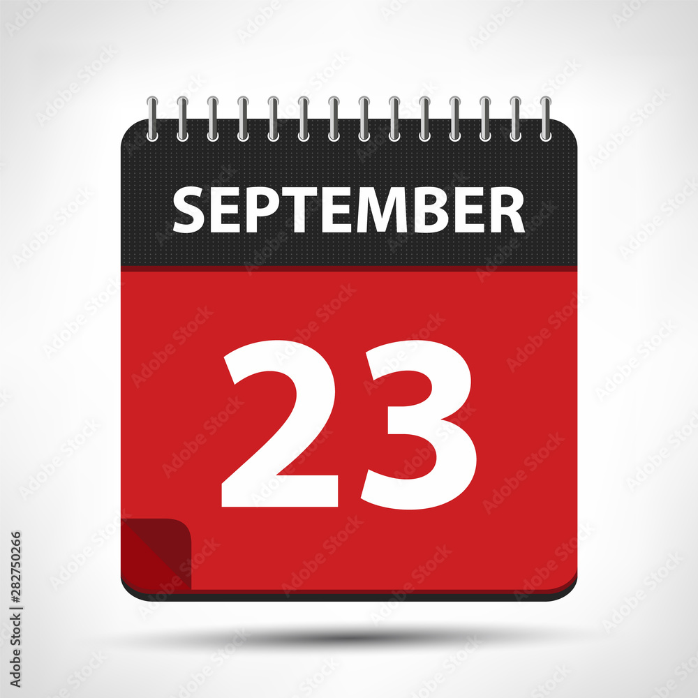 Fototapeta premium September 23 - Calendar Icon - Calendar design template