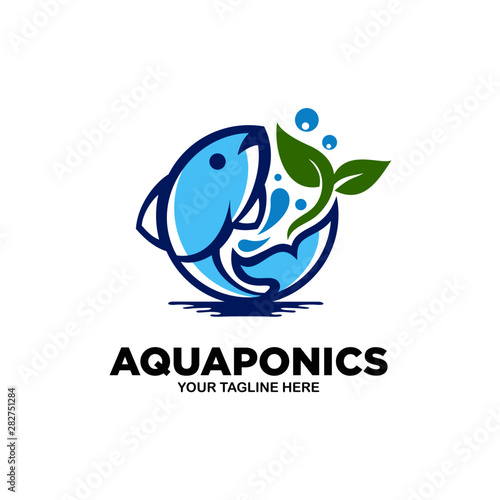 Aquaponics Logo Stock Vector Template