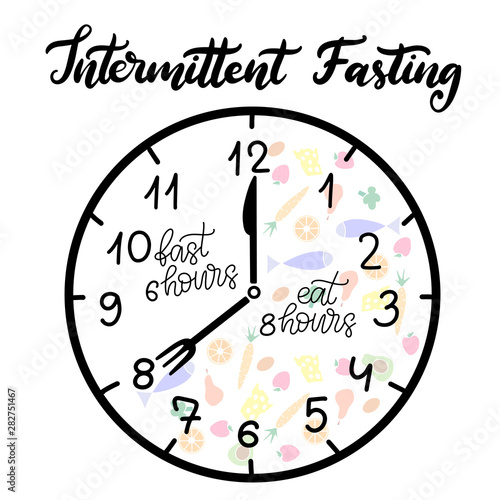 Intermittent Fasting lettering vector illustration