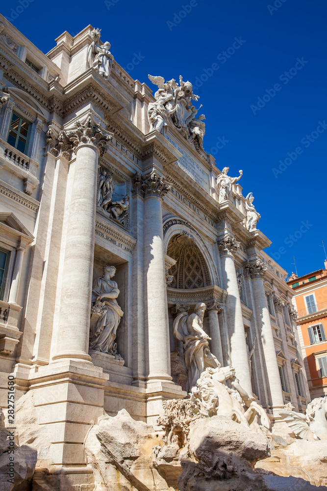Trevi Fountain designed by Italian architect Nicola Salvi and completed by Giuseppe Pannini  in 1762