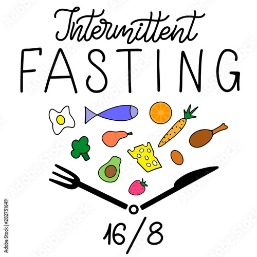 Intermittent Fasting lettering vector illustration