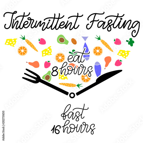 Intermittent Fasting lettering vector illustration