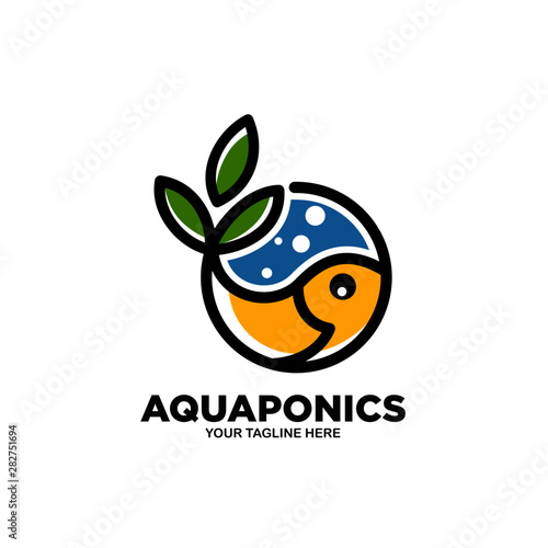 Aquaponics Logo Stock Vector Template