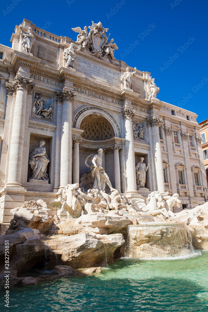 Trevi Fountain designed by Italian architect Nicola Salvi and completed by Giuseppe Pannini  in 1762