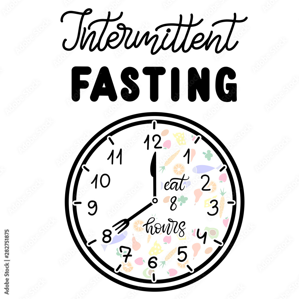Intermittent Fasting lettering vector illustration Intermittent Fasting lettering vector illustration