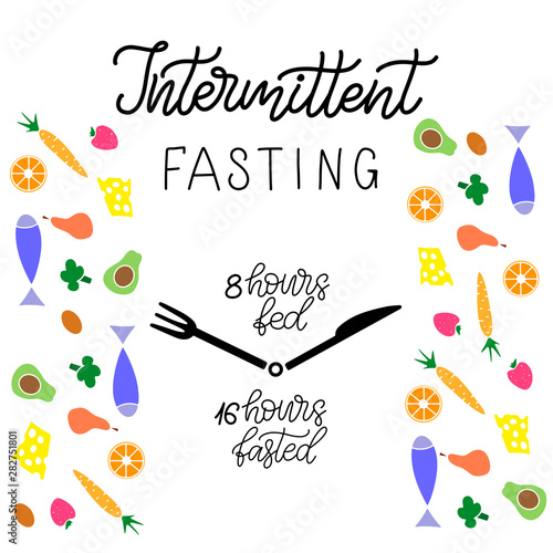 Intermittent Fasting lettering vector illustration