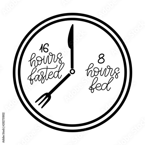 Intermittent Fasting lettering vector illustration