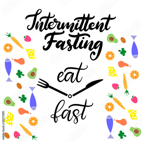Intermittent Fasting lettering vector illustration
