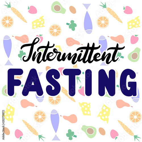 Intermittent Fasting lettering vector illustration