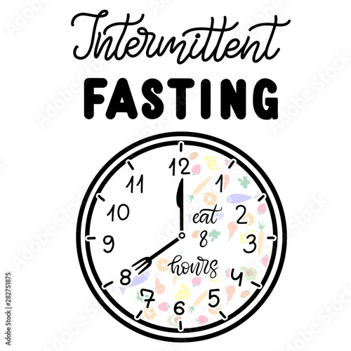 Intermittent Fasting lettering vector illustration