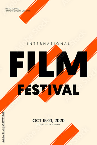 Movie and film festival poster modern vintage retro style
