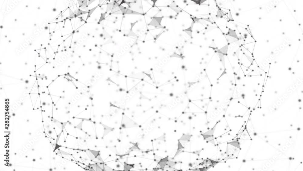 Big Data Network Sphere On White Background. 4K seamless loop Big Data Network Sphere On White Background. 4K seamless loop