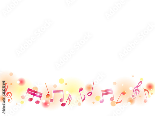 秋色の音符のイラストの背景素材
