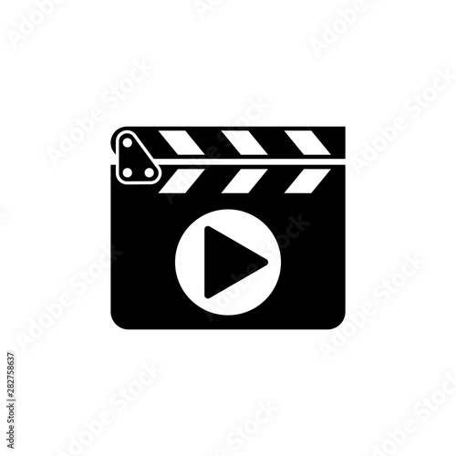 Clapper board icon vector action video illustration