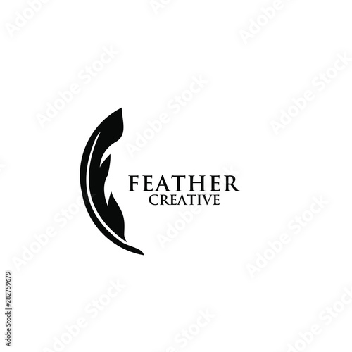 feather logo icon design vector illustration symbol