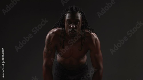 Wallpaper Mural Weightlifting, slow motion shot of fit African American Man Torontodigital.ca