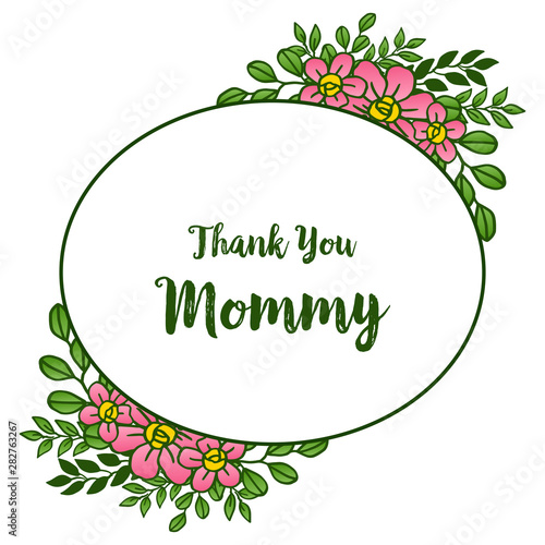 Wallpaper Mural Elegant style of green leaves and flower frame, for various greeting card thank you mommy. Vector Torontodigital.ca