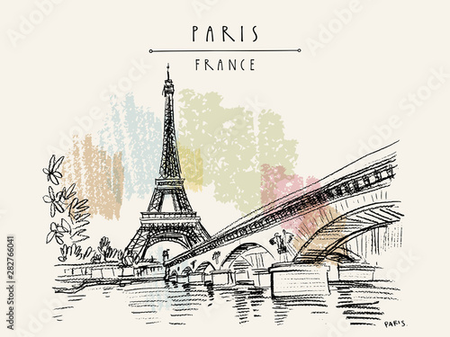 Fotobehang Eiffel Tower in Paris, France