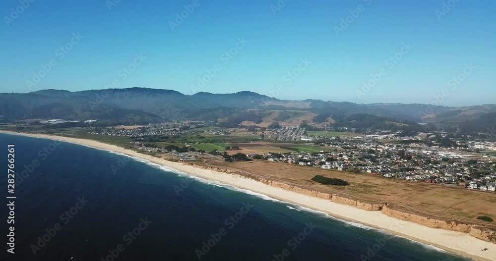Aerial coastal cliffs of Half Moon Bay near San Francisco Bay Area, California USA Aerial coastal cliffs of Half Moon Bay near San Francisco Bay Area, California USA