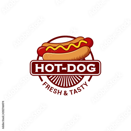 Hot Dog Logo Vector Illustration