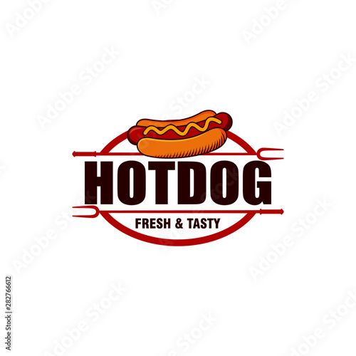 Hot Dog Logo Vector Illustration photo