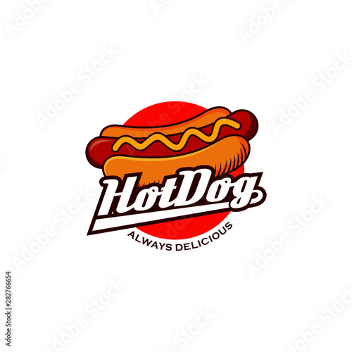 Hot Dog Logo Vector Illustration photo