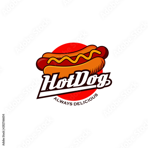Hot Dog Logo Vector Illustration