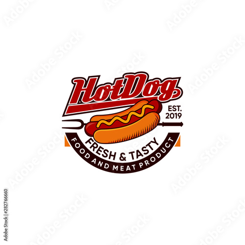 Hot Dog Logo Vector Illustration
