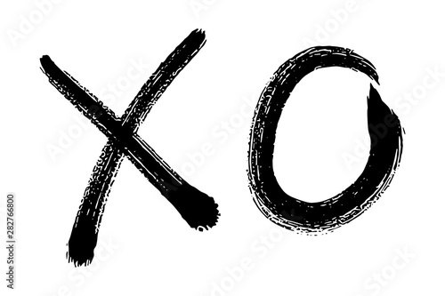 XO sign isolated illustration on white background