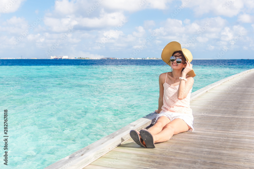 Woman relax at Maldives.