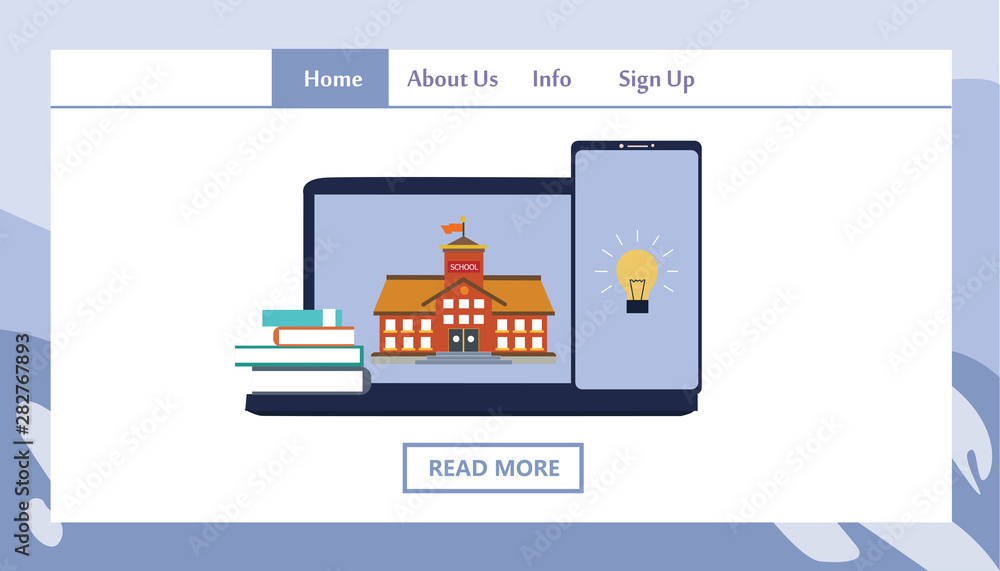 online course education landing page vector template design illustration online course education landing page vector template design illustration