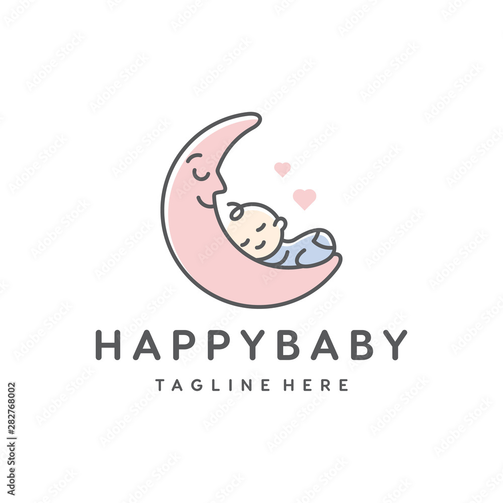 cute baby sleep for babyshop vector icon logo illustration design cute baby sleep for babyshop vector icon logo illustration design