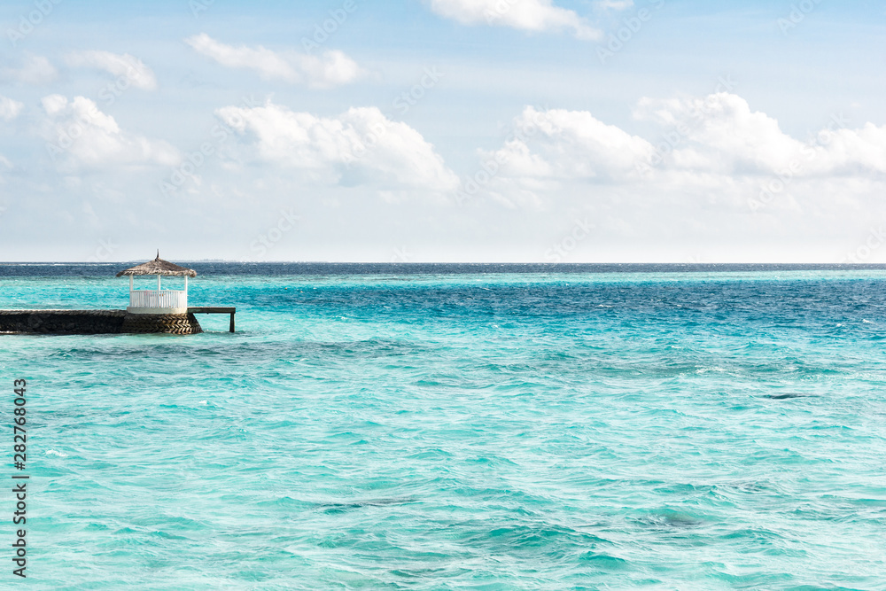 Fototapeta premium Building setup at Maldives sea.