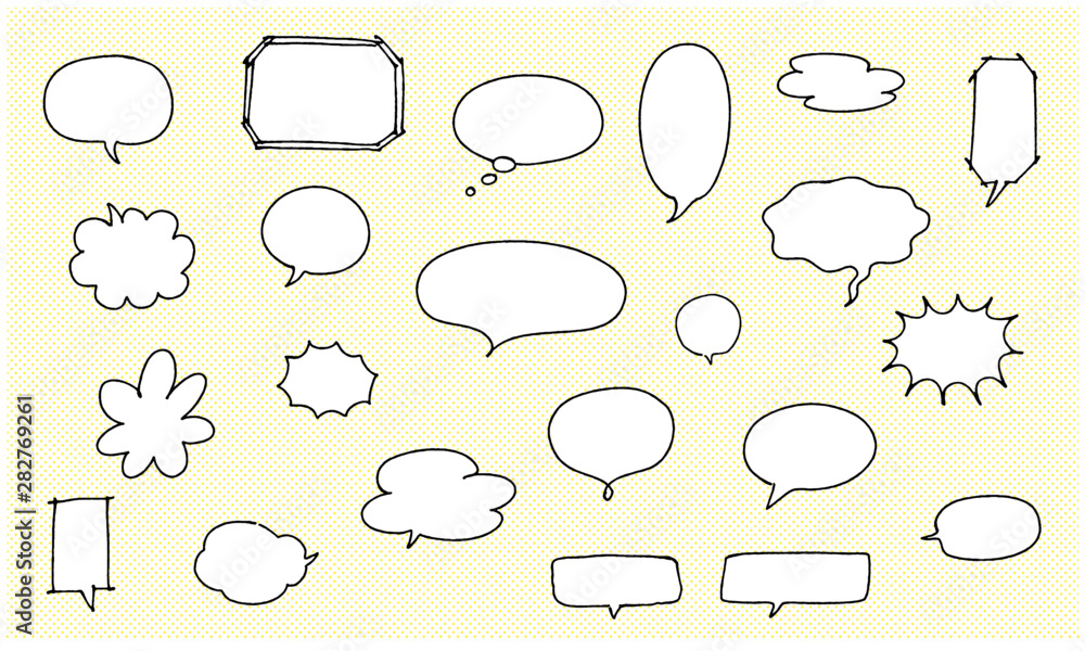 手書きの吹き出し:Handwriting Speech bubbles 手書きの吹き出し:Handwriting Speech bubbles