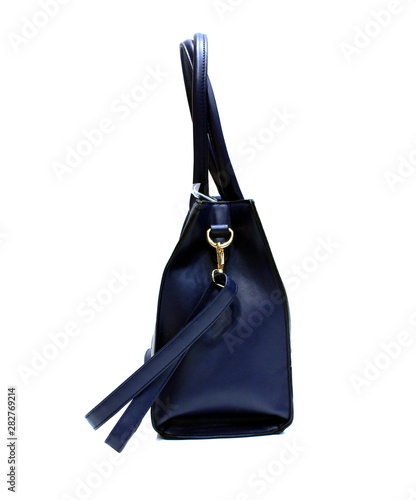 Blue woman purse handbag isolated on white background