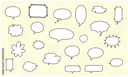 手書きの吹き出し：Handwriting Speech bubbles