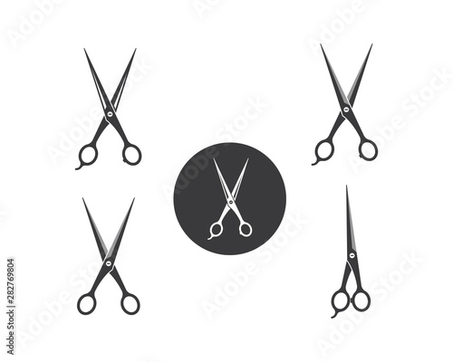 scissor icon logo vector illustration