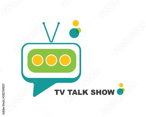 tv talk show logo icon vector illustration