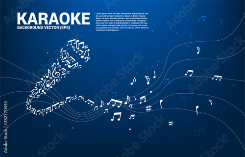 Sound wave microphone icon from music note melody dancing. karaoke and concert graphic visual style concept