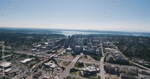 Bellevue Aerial View City Center Downtown Lake Washington photo