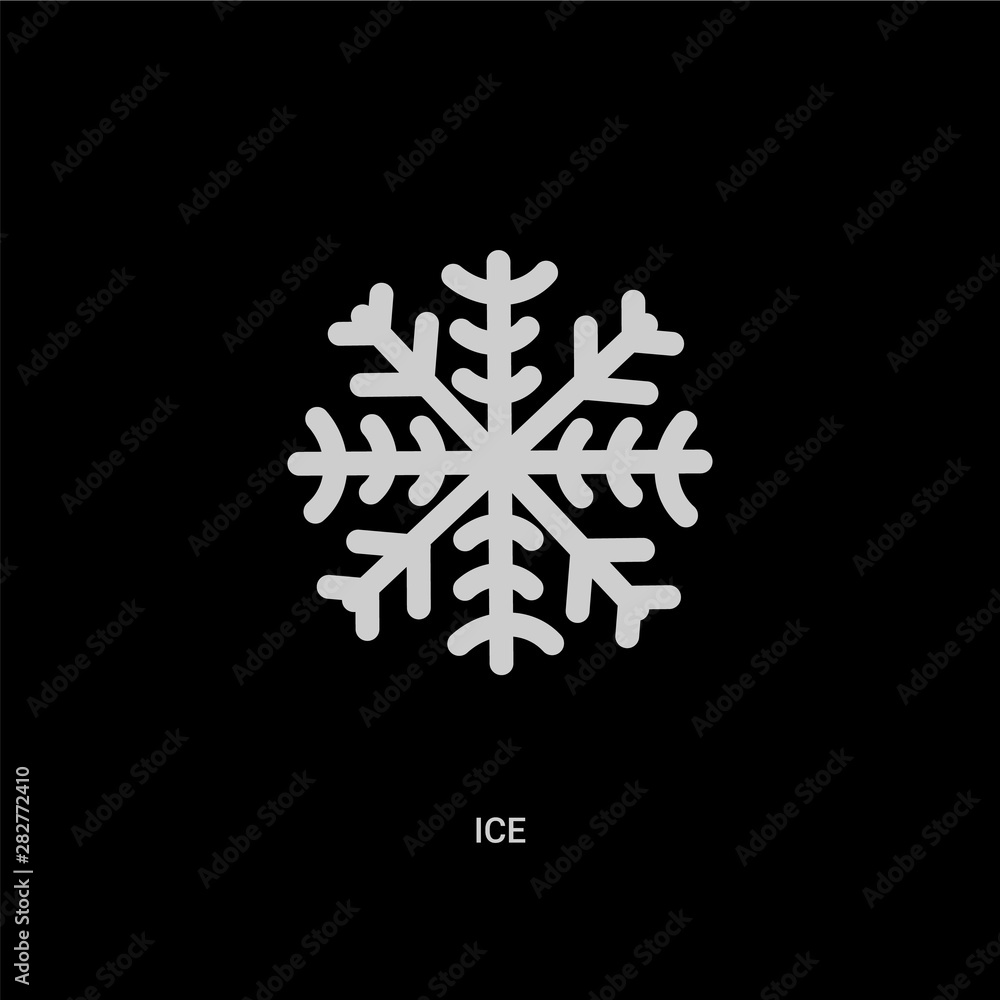 white ice vector icon on black background. modern flat ice from weather concept vector sign symbol can be use for web, mobile and logo. white ice vector icon on black background. modern flat ice from weather concept vector sign symbol can be use for web, mobile and logo.