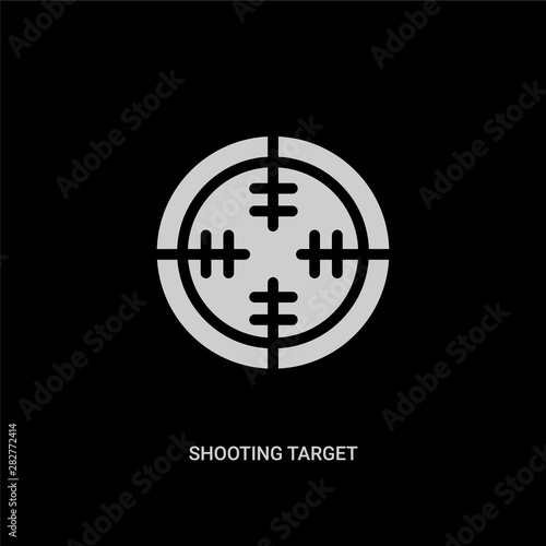 white shooting target vector icon on black background. modern flat shooting target from weapons concept vector sign symbol can be use for web, mobile and logo.