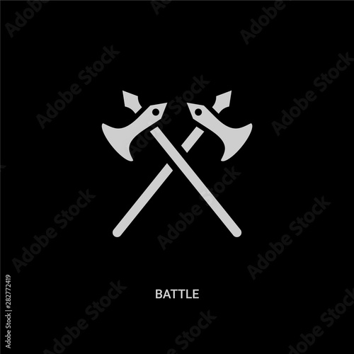 white battle vector icon on black background. modern flat battle from weapons concept vector sign symbol can be use for web, mobile and logo.