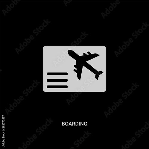 white boarding vector icon on black background. modern flat boarding from weapons concept vector sign symbol can be use for web  mobile and logo.